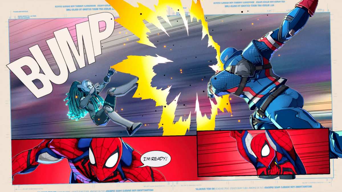 Gameplay screenshot from Marvel Tōkon: Fighting Souls showing Cyclops attacking an opponent with an optic blast.